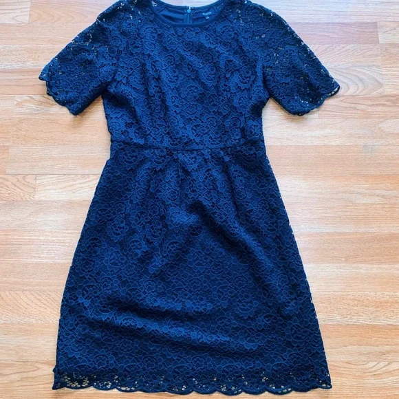 Madewell Navy Blue Lace Sheath Dress
